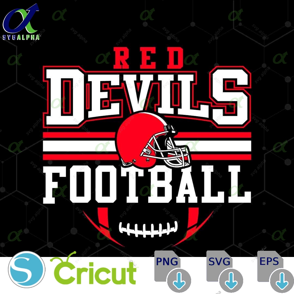 Red Devils Mascot Svg Png Red Devils Football Svg Varsity Red Devils Shirt School Spirit Mascot Svg Football Cheer Svg Football Mom Svg